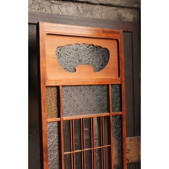 異材寄木ヘリンボーンと色ガラス戸　GD621 