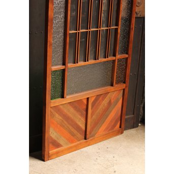 異材寄木ヘリンボーンと色ガラス戸　GD621 