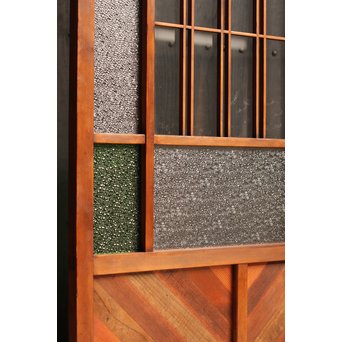 異材寄木ヘリンボーンと色ガラス戸　GD621 