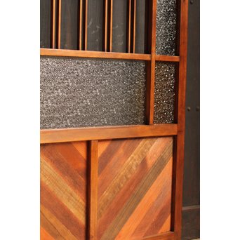 異材寄木ヘリンボーンと色ガラス戸　GD621 