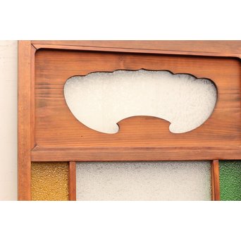 異材寄木ヘリンボーンと色ガラス戸　GD621 