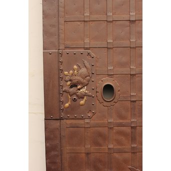 在銘金工升格子鉄づくし蔵戸　W318 