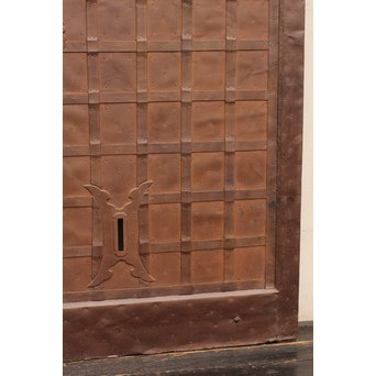 在銘金工升格子鉄づくし蔵戸　W318 