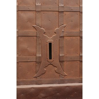 在銘金工升格子鉄づくし蔵戸　W318 