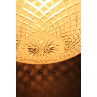 大型オーバル白被切子照明　A1153 