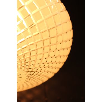 大型オーバル白被切子照明　A1153 