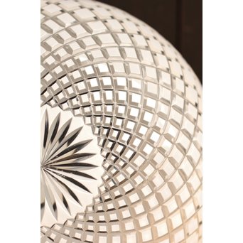 大型オーバル白被切子照明　A1153 