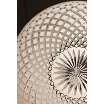 大型オーバル白被切子照明　A1153 