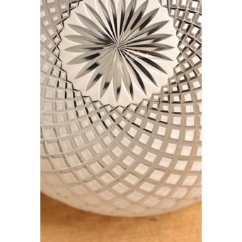 大型オーバル白被切子照明　A1153 