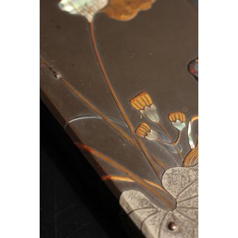 是真風蒔絵と多素材象嵌の硯箱　S1520 