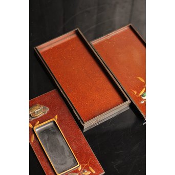 是真風蒔絵と多素材象嵌の硯箱　S1520 