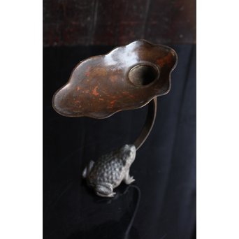 蛙の銅花器　S1533 