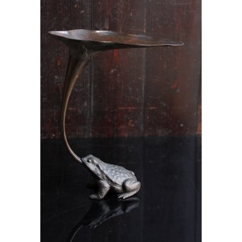 蛙の銅花器　S1533 