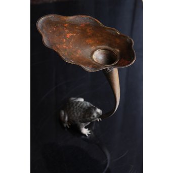 蛙の銅花器　S1533 