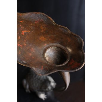 蛙の銅花器　S1533 