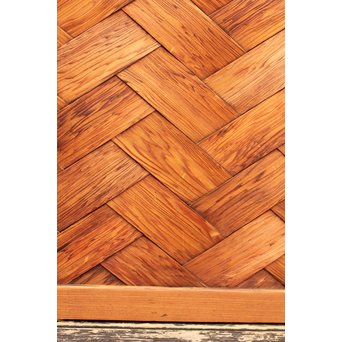 瓢引手の良杉網代と一枚板戸　B628 