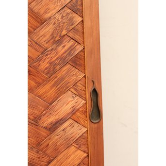 瓢引手の良杉網代と一枚板戸　B628 