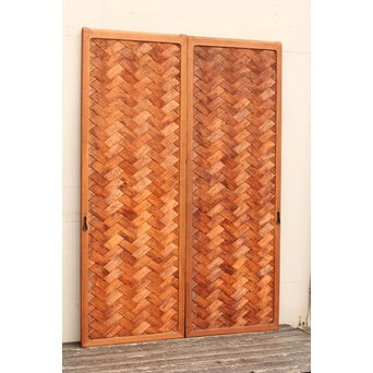 瓢引手の良杉網代と一枚板戸　B628 