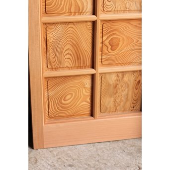 美品市松模様の杉板戸　　B637 