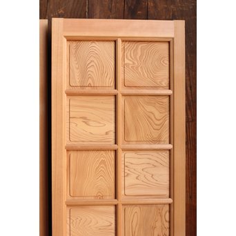 美品市松模様の杉板戸　　B637 