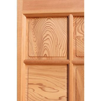 美品市松模様の杉板戸　　B637 