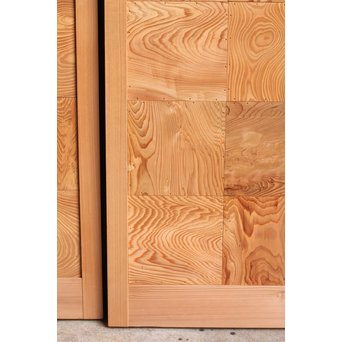 美品市松模様の杉板戸　　B637 