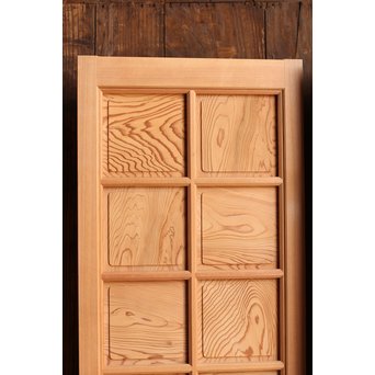 美品市松模様の杉板戸　　B637 