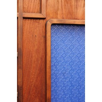 寄木と青色ガラスのドア　GD662 