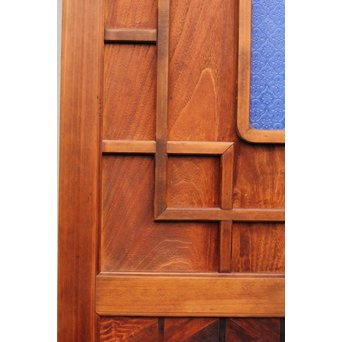 寄木と青色ガラスのドア　GD662 