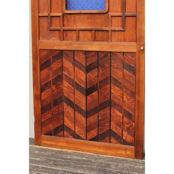 寄木と青色ガラスのドア　GD662 