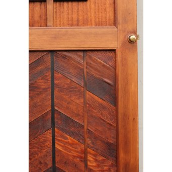 寄木と青色ガラスのドア　GD662 