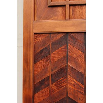 寄木と青色ガラスのドア　GD662 