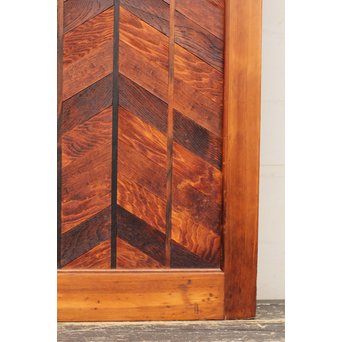 寄木と青色ガラスのドア　GD662 