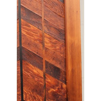 寄木と青色ガラスのドア　GD662 