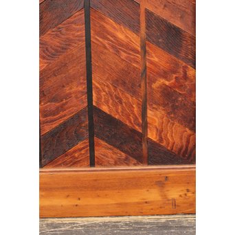 寄木と青色ガラスのドア　GD662 