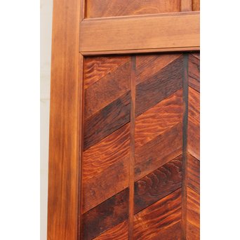 寄木と青色ガラスのドア　GD662 