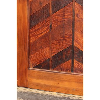 寄木と青色ガラスのドア　GD662 