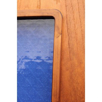 寄木と青色ガラスのドア　GD662 