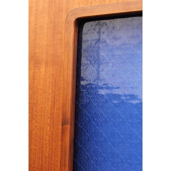 寄木と青色ガラスのドア　GD662 