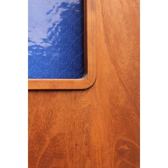 寄木と青色ガラスのドア　GD662 