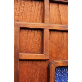 寄木と青色ガラスのドア　GD662 