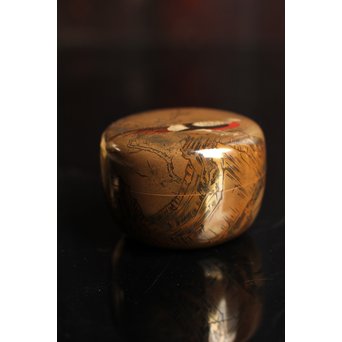 雉ツガイ研ぎ出し蒔絵棗　K14 