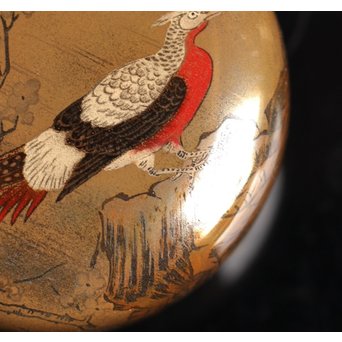 雉ツガイ研ぎ出し蒔絵棗　K14 