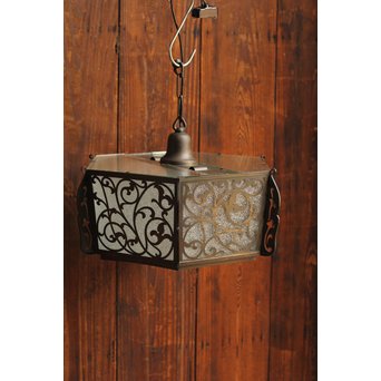 唐草紋6角シャンデリア照明　A1209 