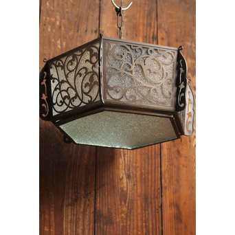 唐草紋6角シャンデリア照明　A1209 