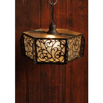 唐草紋6角シャンデリア照明　A1209 