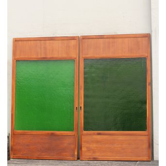 特大ダイヤ緑ガラス建具　2枚1組　GD681 
