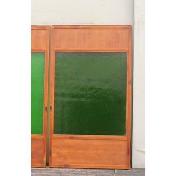 特大ダイヤ緑ガラス建具　2枚1組　GD681 