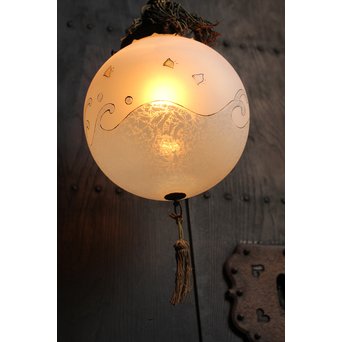 絵付け技法波千鳥球体照明　A1246 