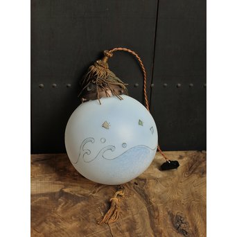 絵付け技法波千鳥球体照明　A1246 